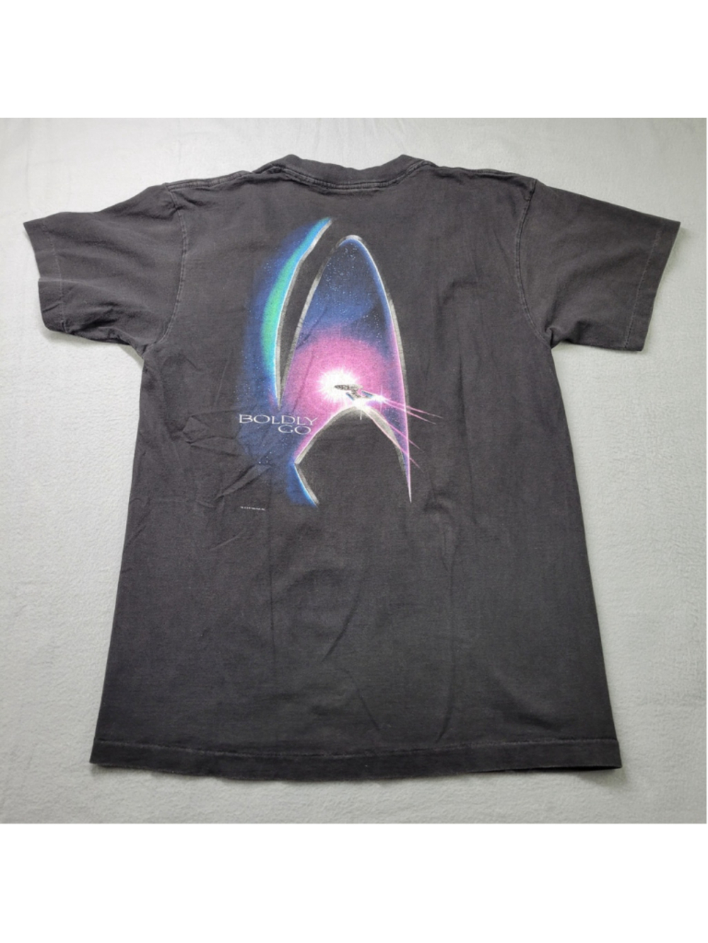 VTG 1994 Star Trek Generations Movie Promo T Shirt Single Stitch Black L P2P 21"
